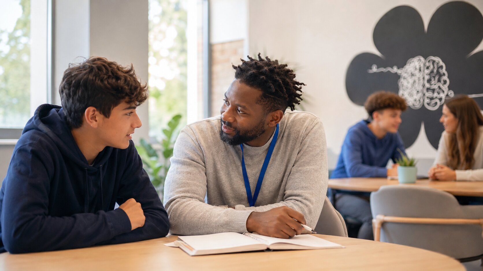 Wes mentoring a young person